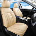 Car Seat Covers,Waterproof Seat Covers Front Pair, Leather Car Seat Covers,Universal Seat Cushion Protector for Most Cars SUV Trucks,Beige