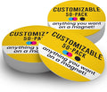 Magnet Me Up Customizable 30 Mil Round Magnet- 6”, 50 PK Weatherproof Car Magnet for Businesses, Sports Teams, Fundraiser, Personal Expression- Custom Text & Logo- Strong Magnetic Vinyl for Vehicles