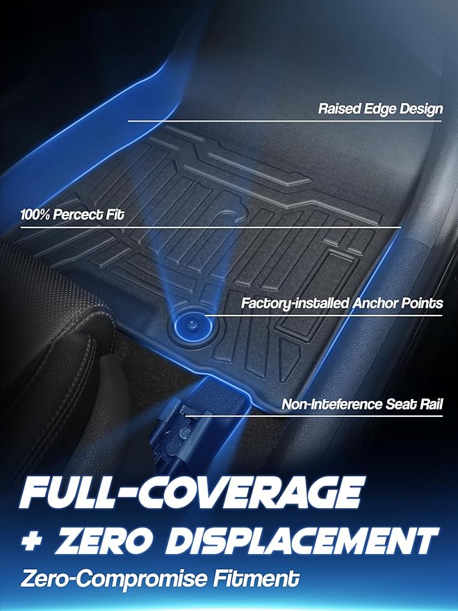 Car Floor Mats for 2024 2025 Hyundai Santa Fe Accessories(Not for Hybrid),TPE All Weather Protection Floor Mats,Custom Fit 3 Rows Car Floor Liners Set,Heavy Duty Accessories,Black