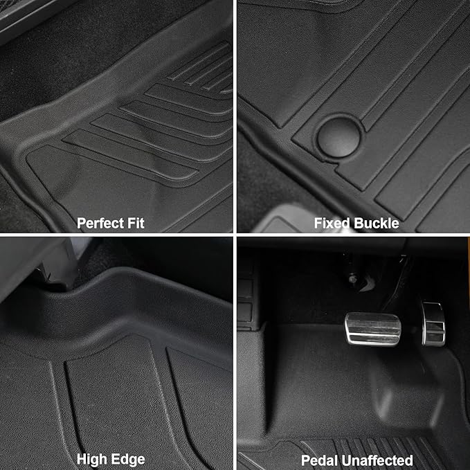 Floor Mats Set for Ford Escape 2020-2024 2025 Accessories (Not for Hybrid), Full Coverage All Weather Floor Mats Cargo Mat with Backrest Protectors & Door Sill Guards