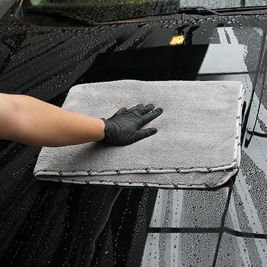 SPTA Car Microfiber Towels Woolly Mammoth Large, Super Absorbent and Soft Microfiber Towels for Cars, Gray (26.4 x 38.2 inch) -MT035