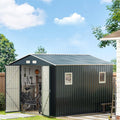 10X10FT Outdoor Steel Storage Shed with Lockable Doors, Ideal for Garden, Backyard, and Patio Utility and Tool Storage
