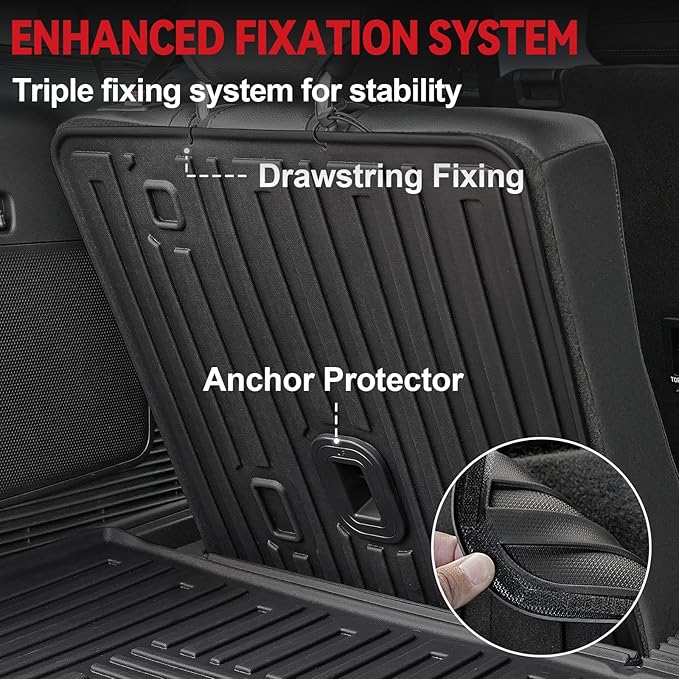 Floor Mats for 2025 2020-2024 Ford Explorer (6-seat), All Weather TPE Floor Mat Cargo Mat with Backrest Mats for Ford Explorer ST Car Accessories