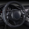 CAR PASS Line Rider Microfiber Leather Sporty 14.5-15 inch Steering Wheel Cover Universal Fits for 95% Truck,SUV,Cars, Anti-Slip Safety Comfortable Design (Black Carbon Fiber)