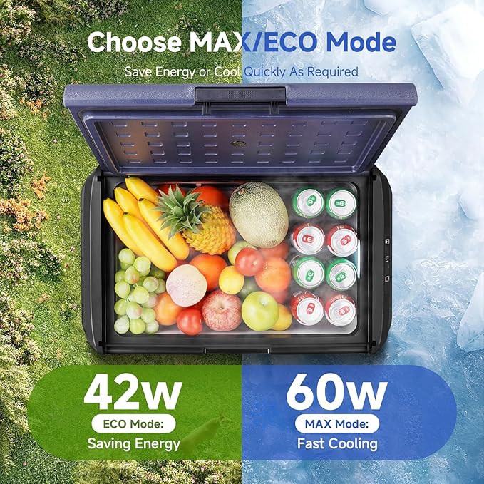 BODEGACOOLER 12v Car Refrigerator, 63QT(60L) IPX4 Waterproof Electric Cooler, APP Control Car Fridge with 12/24V DC 110-240V AC, -4℉~68℉, Portable Freezer for Truck Van RV Camping, Travel,Home