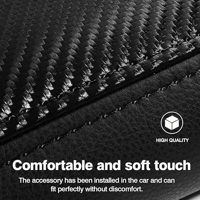 Autorder Center Console Cover for Hyundai Sonata 2020 2021 2022 2023 Accessories Carbon Fiber Armrest Cover Anti-Scratch Middle Console Pad Leather Armrest Protector