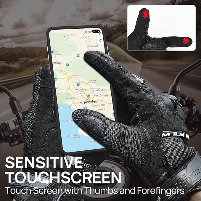 ILM Motorcycle Gloves for Men and Women Touchscreen Riding Gloves Motorbike Motocross Dirt Bike ATV Model-WD01