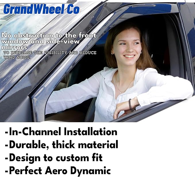 Window Deflectors Smoke Tinted in-Channel Side Window Vent Visor Deflectors Rain Guards Compatible with Outback 2020-2025 - 4pcs. GW0884