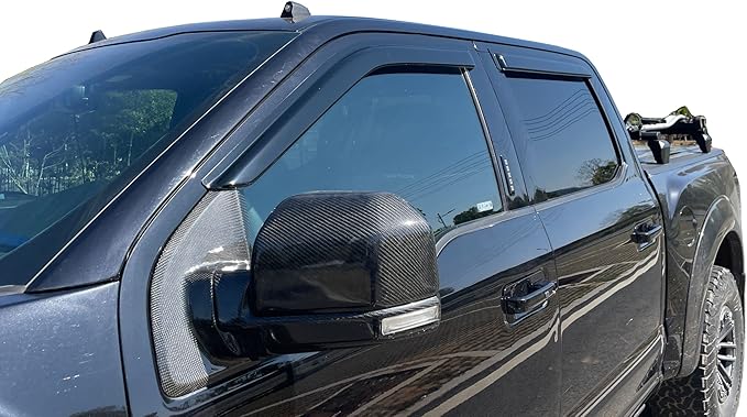 Wind Deflector Compatible with 2000-2004 Nissan Frontier Crew Cab 4 Full Size Doors Smoke Sun/Rain Guard Window Visors 94627