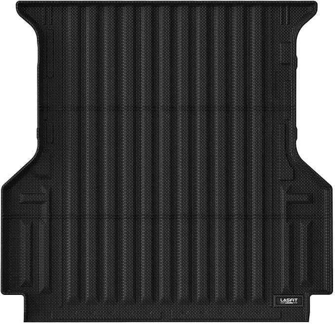 LASFIT Truck Bed Mat for Ford Ranger (5FT, 59.6" Bed) 2025 2024 All Weather Protector TPE Car Bed Floor Liner - 1PC Black