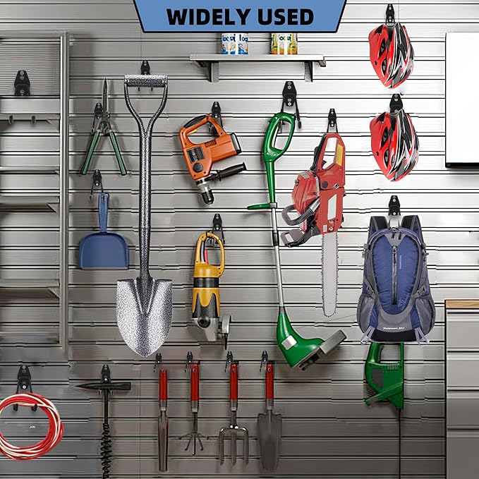 Wall Mount Heavy Duty Garage Hooks (4-Pack) – Wall Mounted Storage Hooks for Ladders, Bikes, Tools & More – Rust-Resistant Steel with Anti-Slip PVC Coating Small U Hooks