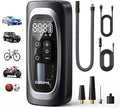 Tire Inflator Portable Air Compressor, 150PSI Air Pump for Car Tires with Digital Pressure Gauge, Bike Tire Pump with LED Light, Auto Shut-Off, Portable Tire Inflator for Car, Bike, Motorcycle, Ball
