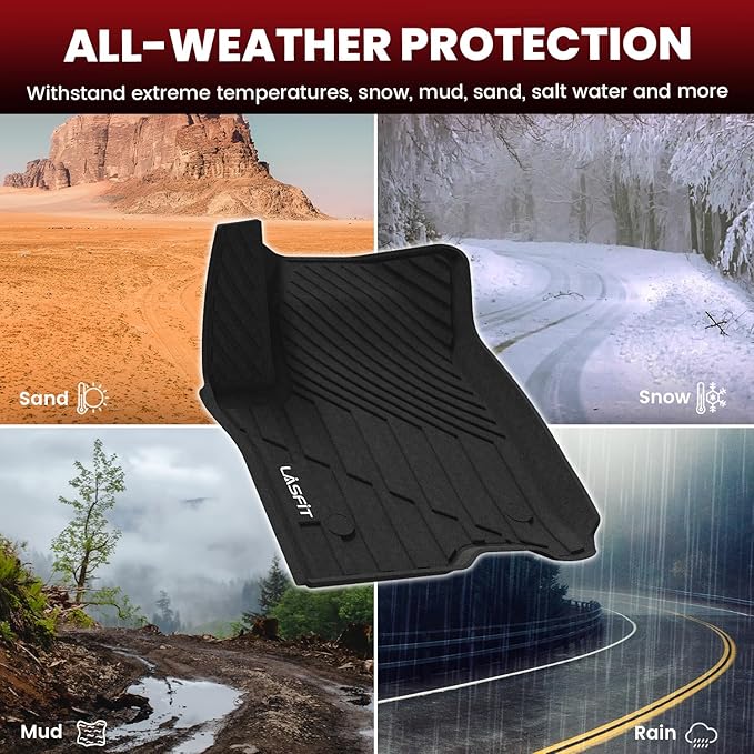 LASFIT Floor Mats & Cargo Liner 2021-2025 & Only 7 Seats (Not for 8/9 Seats) for Chevrolet Chevy Tahoe/GMC Yukon(Only Yukon, Not Fit Yukon XL)/Cadillac Escalade(Only Escalade, Not Fit Escalade ESV)