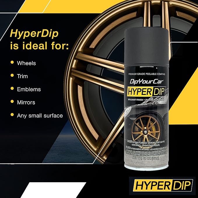 DipYourCar.com HyperDip Paint - Can of Sprayable Automotive Dip Coat - Removable Peelable Paint Protection for Cars - Bronze Gold Satin Coat Spray