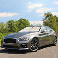 for Infiniti Q50 Windshield Sunshades for 2014-2024 2025 Infiniti Q50 Sedan Windshield Cover Foldable Front Window Shields 240T Coating Protector Sun Visor Blocks UV Rays Car Accessories