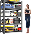 47" W Garage Shelving 3800Lbs Storage Shelves Heavy Duty 5 Tier Adjustable Metal Shelving Unit Garage Shelves for Basement, Warehouse, Commercial 47" W X 78" H X 18" D, Black