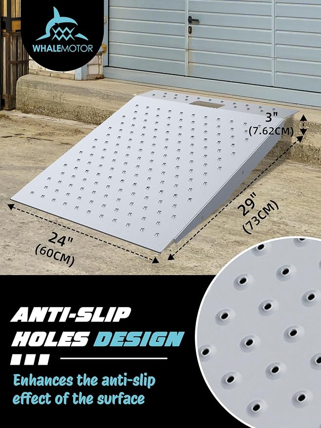 Shed Ramp 1PC, Loading Ramp for Riding Mower, 29" L x24 W, 750 lbs Capacity, Shed Storage Ramps for Sheds, Garages, Barns, ATV, Lawnmower, Golf Cart, Sturdy Anti-Slip Ramps
