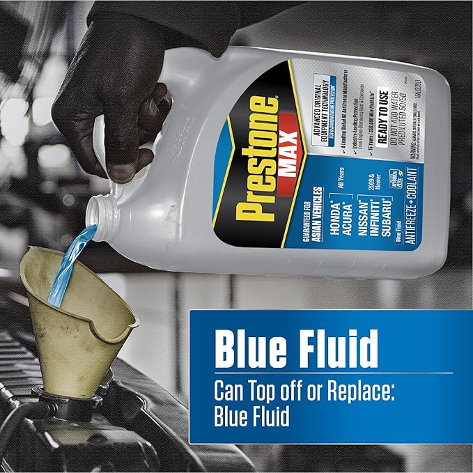 Prestone AF6310 MAX Asian Vehicles Blue Antifreeze and Coolant, 1 Gallon, Pack of 6