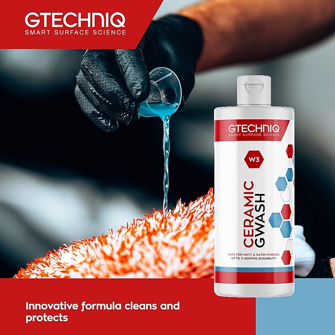 Gtechniq Car Shampoo. 2-in-1 Ceramic GWash and Hydrophobic Coating for Car Cleaning. Cleans and Repels Dirt, Car Cleaner for Up to 3 Months Protection, Super Concentrated - 1L