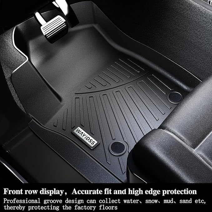 Floor mat for 2017-2024 2025 Chrysler Pacifica Gas Touring Models(Non Hybrid & Non Pinnacle Model) Cargo Mat with Backrest Protection, TPE All Weather Car Floor Liners Cargo Liners Accessories-Black