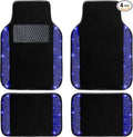 NBTEPEM Blue Bling Car Floor Mats Full Set, Universal Fit Most Cars,SUV, Trucks, 4 pcs Sparkle Glitter Diamond Carpet for Women Girls with Anti-Slip Pad (Blue Diamond)