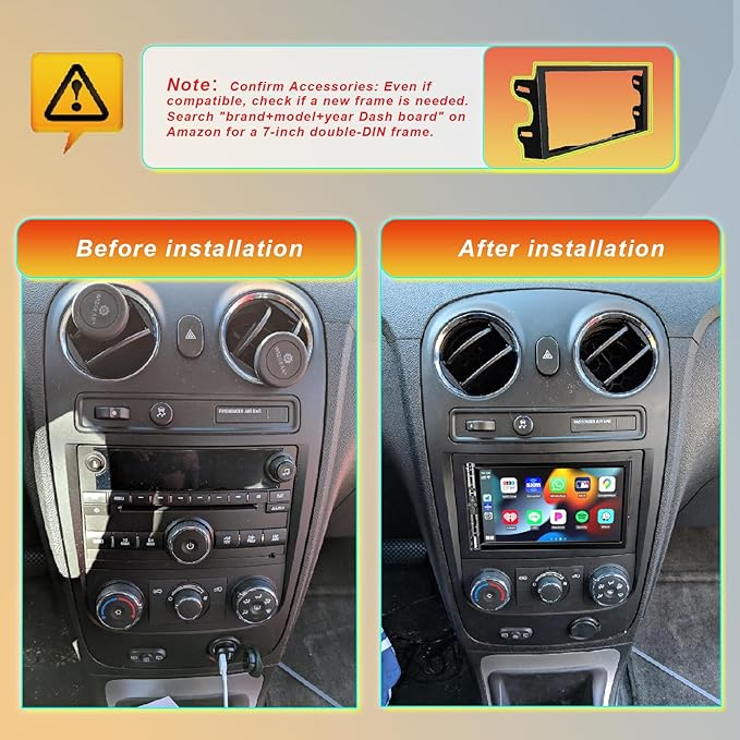 7 Inch Car Stereo with Wireless Apple CarPlay,Double Din Car Radio Androdi Auto,Bluetooth 5.2,IPS 1024 * 600 Display,FM Radio, Backup Camera,Online Navigation,178 * 100mm,Car Audio Receivers