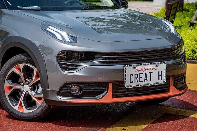 Creathome 3D Chrome License Plate Frames, Pure Zinc Alloy Metal with Chain Patterned