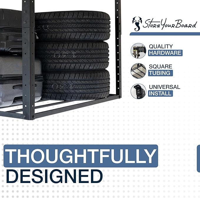 StoreYourBoard 3 x 8 ft Garage Storage Rack, Ceiling Shelf Overhead Organization, Heavy Duty Steel Platform Holds 700 lbs, 96 in. x 32 in. x 40 in.