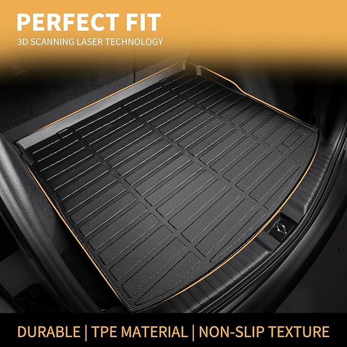 GINOWY- Floor Mats & Cargo Liner for Mazda 6 2014-2021, TPE All Weather Protection Car Mats for Mazda 6 2021, Non-Slip Floor Liners Waterproof Heavy Duty Automotive Accessories Black