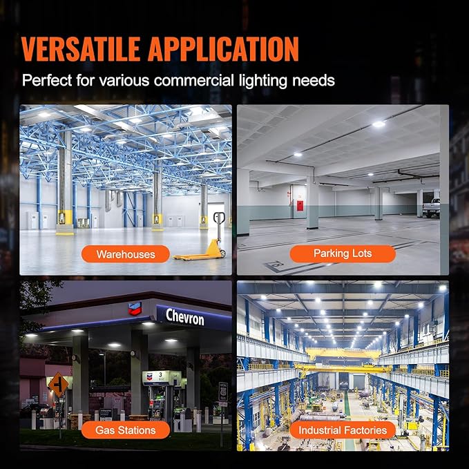 VEVOR 4 Pack LED Canopy Lights, 80W, 8800LM 5000K Daylight Commercial Industrial Outdoor Canopy Lights, 10.08"x10.08" Surface Mount Ceiling Lighting for Gas Station Warehouse Garage Street Shop, IP65