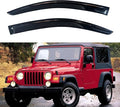 KPY Window Visor Compatible with 1997-2006 Jeep Wrangler (TJ) 2-Door, Rain Guard Vent Deflectors Tape-On, 1997 1998 1999 2000 2001 2002 2003 2004 2005 2006