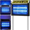 Bug Zapper Outdoor Solar Powered, Zwiran Mosquito Zapper Indoor with 4500V High Powered, Electric Fly Zapper with Extension Cord and Grounding Bracket, Rechargeable Waterproof Mosquito Killer
