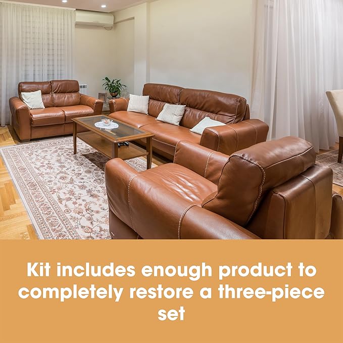 Furniture Clinic Leather Complete Restoration Kit | with Leather Recoloring Balm, Cleaner, 2-in-1 Protection Cream & Conditioner, Sponge, and Cloth | Repair Kit for Furniture (Navy Blue)