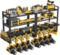 Power Tool Organizer Wall Mount, 4 Layer Heavy Duty Metal Power Tool Storage Rack, 8 Drill Holders Wall Mount, Utility Racks Cordless Tool Storage Rack for Garage Workshop Fathers Men Gift