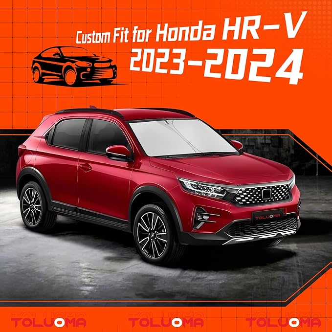 Custom Fit Windshield Sun Shade for HR-V 2023-2025 - Full Coverage, 210T Reflective Fabric, Double-Layer Design - Blocks 99% UV Rays, Keeps Car Cool, Easy to Install and Store