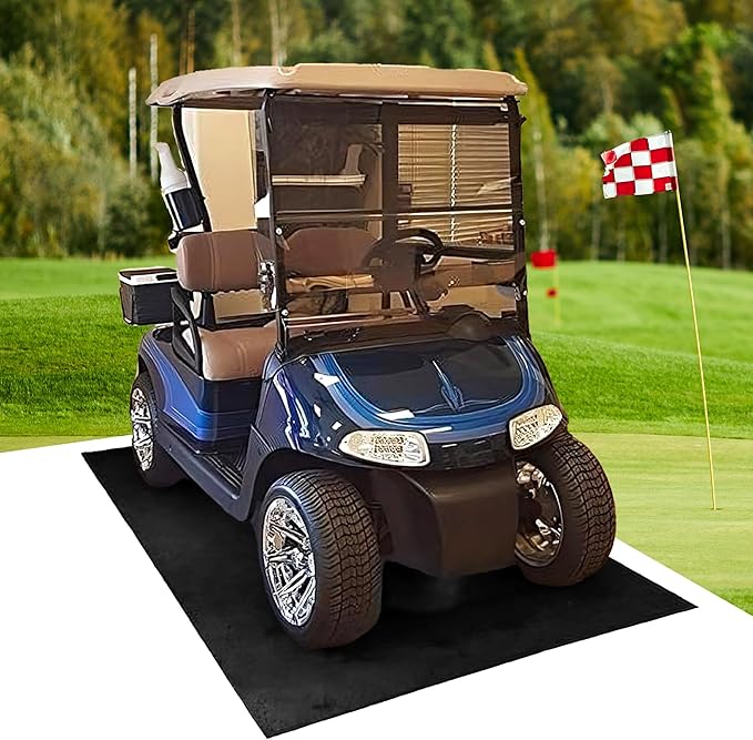 Golf Cart Mat for Garage Floor – Oil Absorbent, Waterproof, Battery Acid Resistant – 5x8ft Garage Mat – Cut to Size – Reusable Floor Protector for Golf Carts, ATVs, Motorcycles