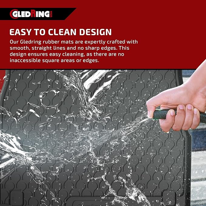 Gledring USA Custom Fit Rubber Mats Combo Pack Intended for Land Rover Range Rover Velar 2017-2022, No Trimming Required, Tailored Custom Fit, All-Weather, Protects from Rain, Mud, & Snow