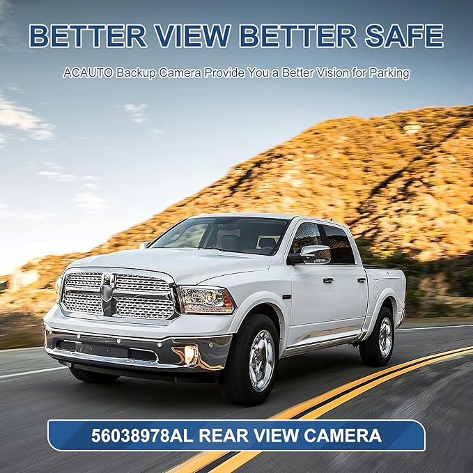 Rear View Backup Camera Compatible with RAM 1500 2500 3500 2013-2018 for Dodge Viper, for RAM 4500 5500 2013-2017, for Chrysler 200 Reversing Parking Assist Camera 56038978AL 56038978AK…