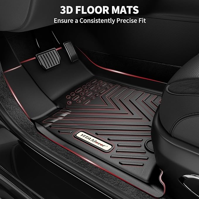 YITAMOTOR All Weather Floor Mats for 2022 Jeep Grand Cherokee WK, 2016-2021 Jeep Grand Cherokee/Dodge Durango, Custom Fit Floor Liners for 1st & 2nd Row, Black