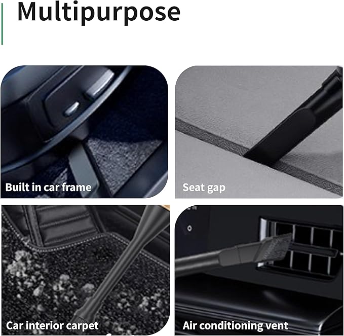 Car Vacuum Portable Cordless, Handheld Vacuum Cordless with Microfiber Wash Mitts, 6 Nozzles, Mini Car Vacuum Cleaner for Auto Interior Detailing
