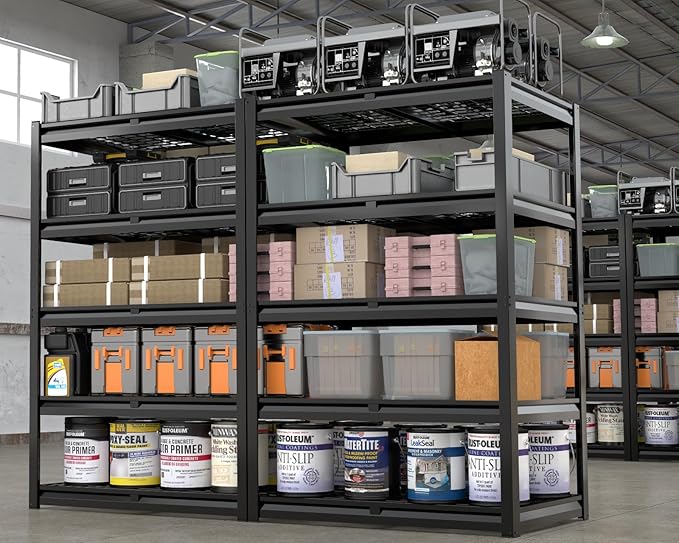 PrimeZone Heavy Duty Garage Shelving 5 Tier Heavy Duty Storage Shelves Adjustable Industrial Metal Wire Shelf Unit for Garage,Basement,Pantry,Warehouse,Commercial,36" W X 16" D X 72" H 4Pack