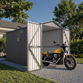 5’ x 10’ Motorcycle Storage Sheds, Metal Shelter & Garage with Windows and Lockable Door Handle, Heavy Duty Vehicle Shed for All Weather, Track System Included, Anthracite