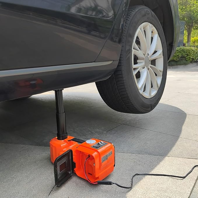 E-HEELP Electric Car Jack Kit 5Ton 12V Hydraulic Car Jack Lift for SUV MPV Sedan Truck Change Tires Garage Repair with LCD