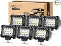 NAOEVO 4 Inch LED Pod Lights, 360W 36,000LM LED Fog/Driving/Off Road Lights with Spot Flood Combo, Cube Pods for Truck Boat ATV UTV Pickup, 6 Pcs (White)