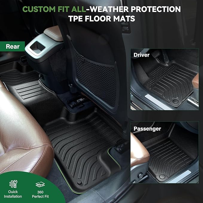 Floor Mats & Cargo Liner Custom Fit for 2024 2025 Chevrolet Chevy Equinox EV (Non Fuel), All Weather TPE Floor Mats for Cars, Car Floor Mats Full Set for Chevrolet Equinox EV Accessories