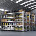 ZZV 78" W x 78" H Garage Shelving Heavy Duty Storage Shelves 5 Tier Stainless Steel Industrial Shelf Adjustable Garage Shelving Unit Utility Rack Shelf for Warehouse Basement Kitchen, 3858 LBS