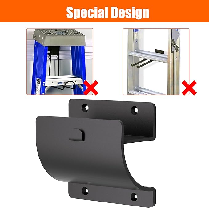 Ladder Hooks, 2 Pack Ladder Hangers for Garage Wall Wheelbarrow Hanger for Home Storage