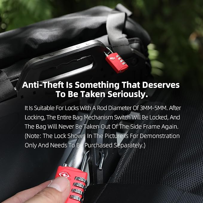 Rhinowalk Motorcycle Saddlebag 35L Waterproof, Quick Release Motorbike Side Bag, Universal Fit Motorcycle Side Bag (1-Piece)