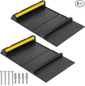 Rubber Garage Parking Mat 17.6 * 23.6 * 2.8" Heavy Duty Wheel Stoppers Anti-Slip Black Parking Aids Automotive Wheel Stabilizer 2 Packs