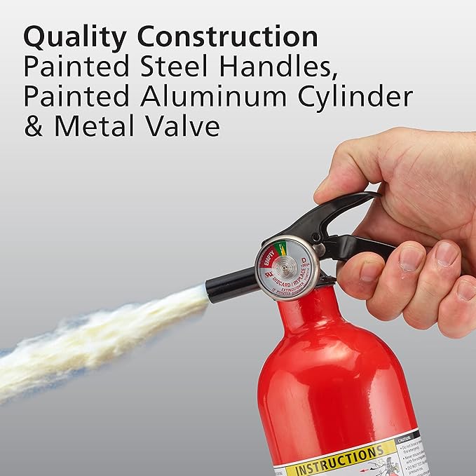 Kidde Auto Fire Extinguisher for Car & Truck, 10-B:C, 4 Lbs., Dry Chemical ExtinguisheR & Fire Extinguisher for Home, 1-A:10-B:C, Dry Chemical Extinguisher, Red, Mounting Bracket